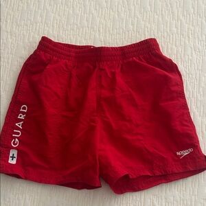 Speedo Men's Vibrant Red Guard Athletic Shorts